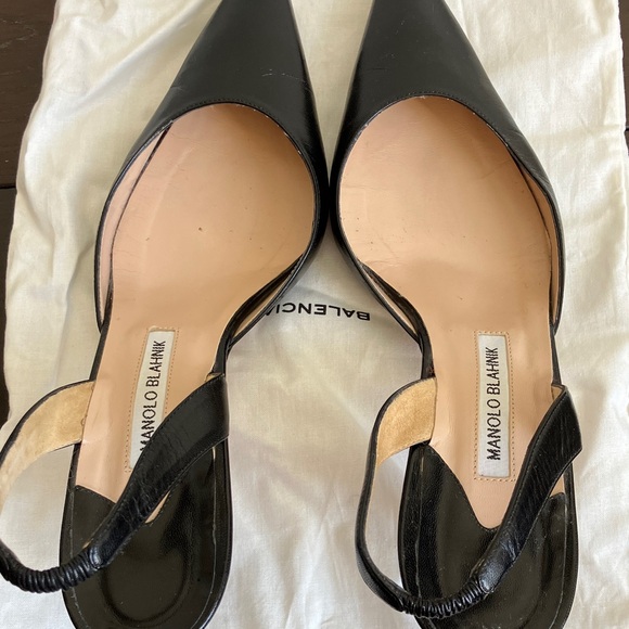 Manolo Blahnik Carolyne Classic Black Slingback Kitten Heels Women’s Size 42 - Picture 5 of 8